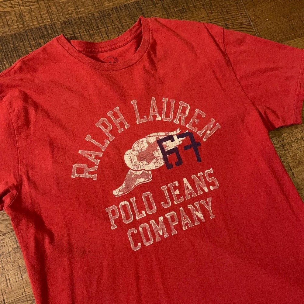 Polo Ralph Lauren T-Shirt Mens M Red Preppy Heritage Talaria Graphic Tee